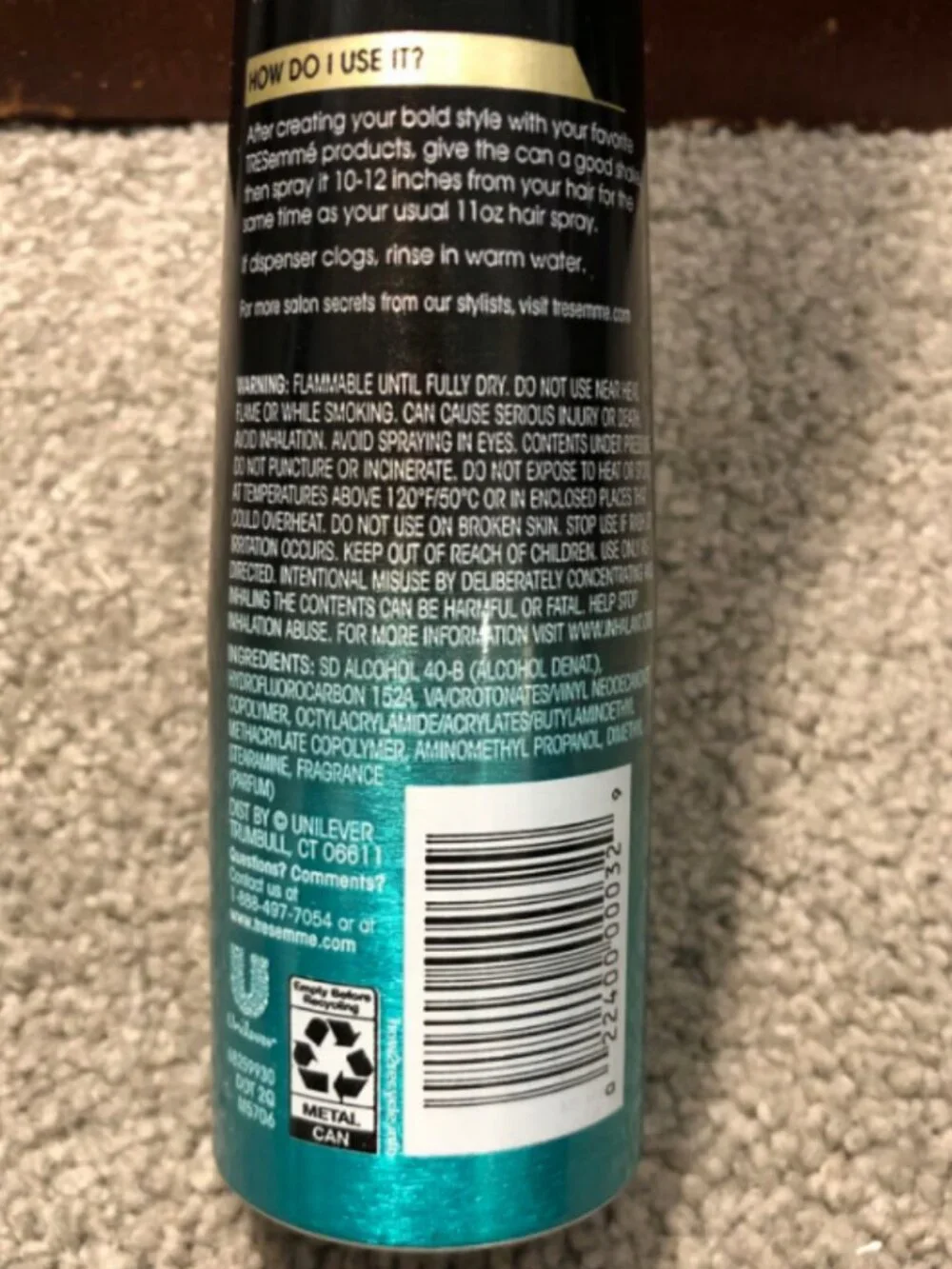 TRESemme Compressed Micro Mist Hairspray Extend Level 4 Hold Lightweight, 5.5oz